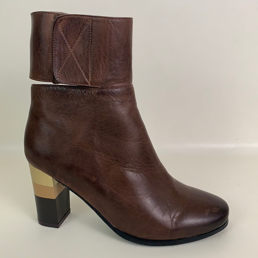 Antelope 656 Stripe Block Heel Brown Boot